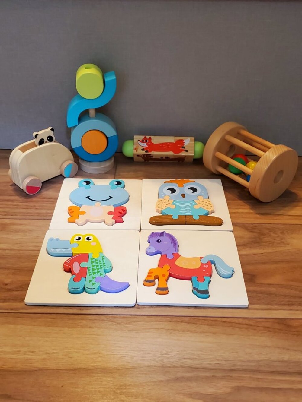 Wooden Toy Lot 8 Pieces Montessori Puzzles
